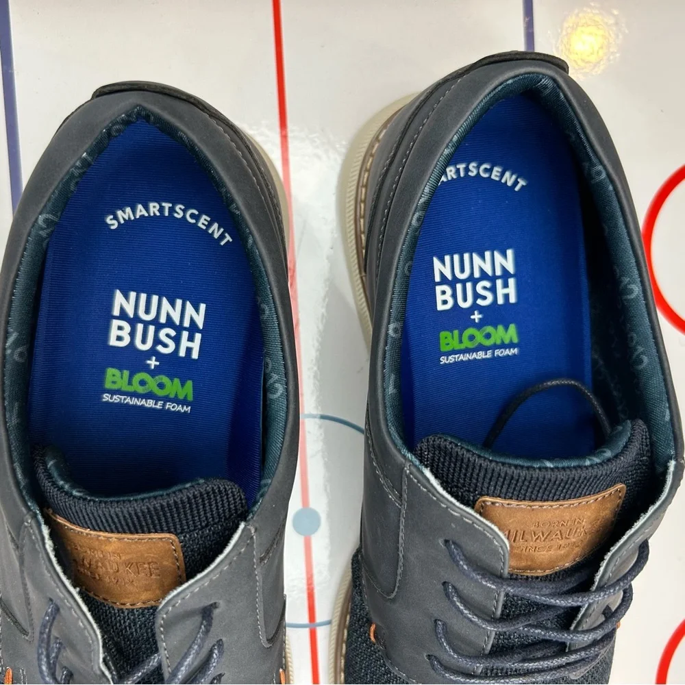 Nunn‎ Bush Chase Knit Plain Toe Oxford Mens Size 13 Dress Shoes Navy 85073-492